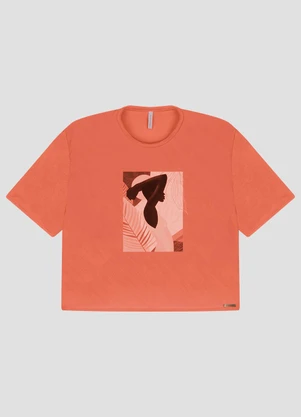 Cereja Rosa - Blusa Viscose em Tecido Plano Resort Laranja - CEREJA ROSA