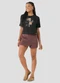 Cereja Rosa - Blusa Viscose em Tecido Plano Resort Laranja - variação: Preto
