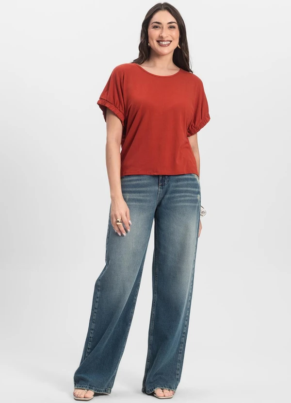 Infinita Cor - Blusa Viscose Laranja 3