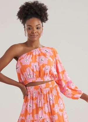 Angel - Blusa Viscose  OmbroEstampado  - ANGEL