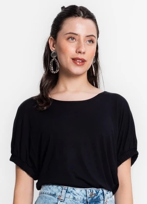Infinita Cor - Blusa Viscose Preto - INFINITA COR