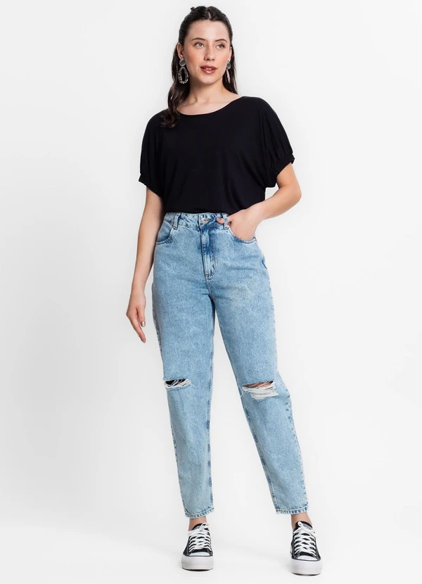 Infinita Cor - Blusa Viscose Preto 3