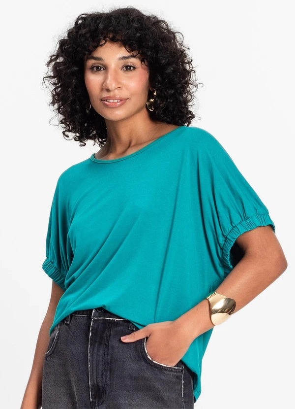 Infinita Cor - Blusa Viscose Verde