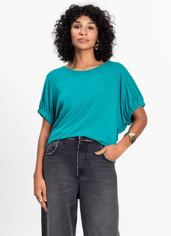 Infinita Cor - Blusa Viscose Verde 3