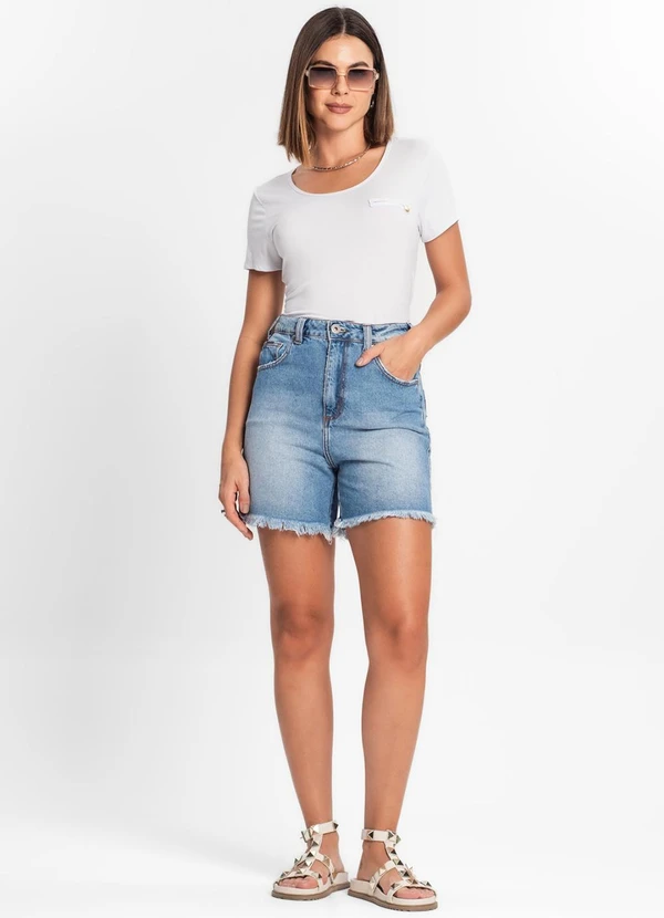 Rovitex - Blusa Viscotorcion Básica Feminina Branco 3