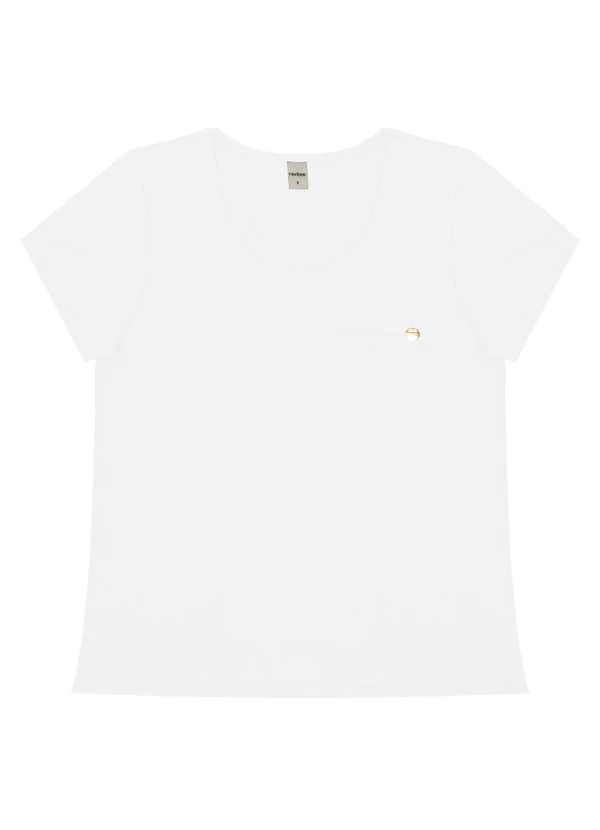Rovitex - Blusa Viscotorcion Básica Feminina Branco 5