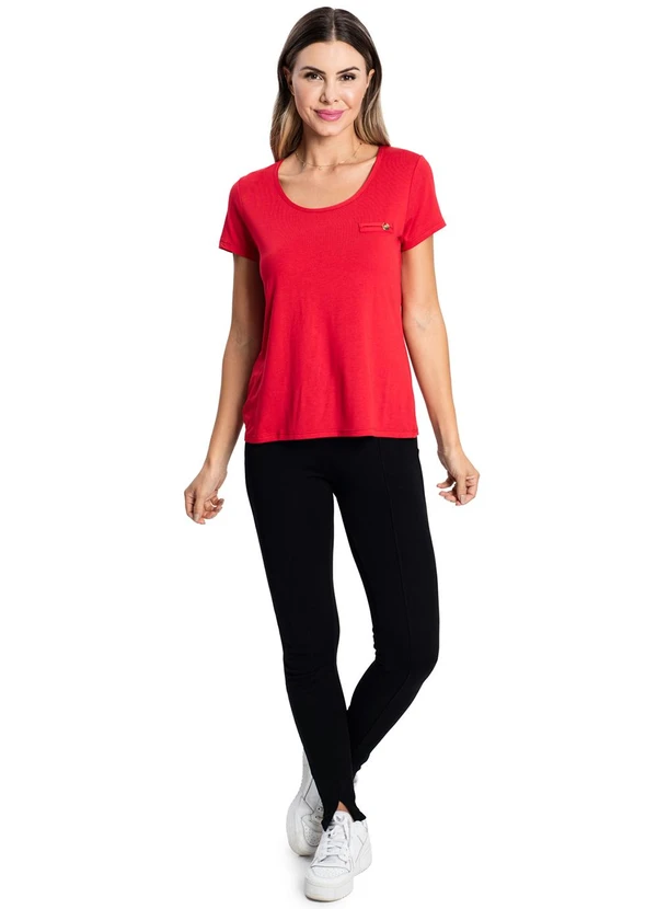 Rovitex - Blusa Viscotorcion Básica Feminina Vermelho 3