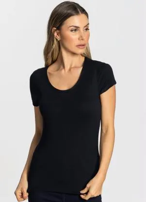 Rovitex - Blusa Viscotorcion Feminina Preto - ROVITEX