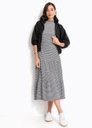 Blusa (xadrez vichy preto) em malha texturizada