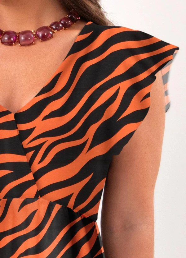 Quintess - Blusa Zebra Marrom em Malha de Viscose 5
