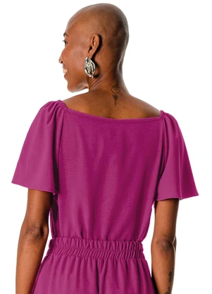 Rovitex - Blusa de Manga Ampla com Elástico Rosa - ROVITEX