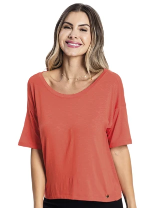 Rovitex - Blusa Feminina Andorra Flamê Básica Laranja - ROVITEX