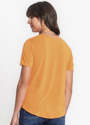 Rovitex - Blusa Feminina Malha Delicate Básica Laranja - ROVITEX
