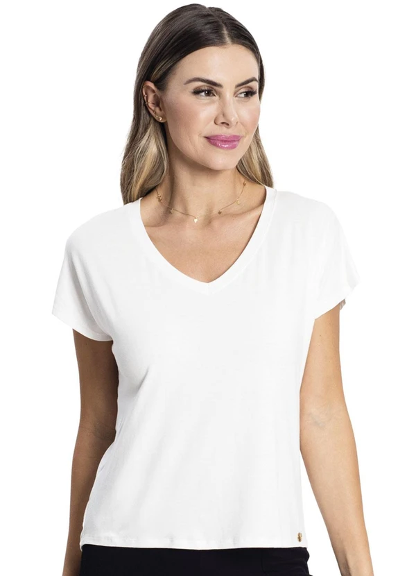 Rovitex - Blusa Básica Feminina Rovitex Branco