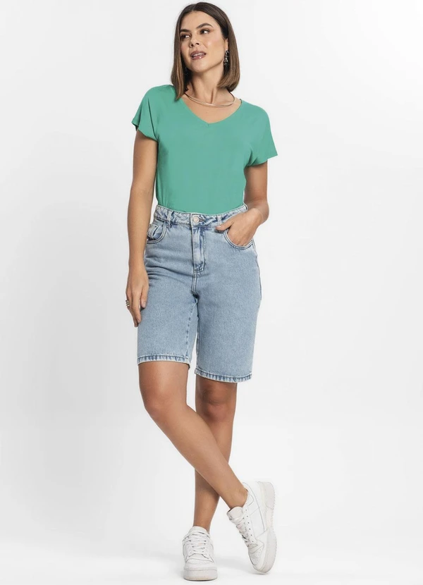 Rovitex - Blusa Básica Feminina Verde 3