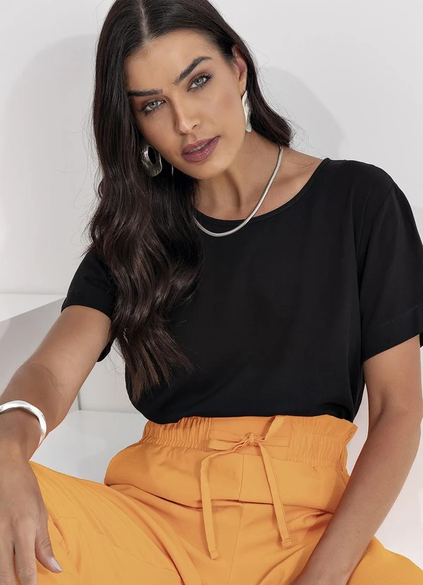 Fakini - Blusa em Viscose Preto 5