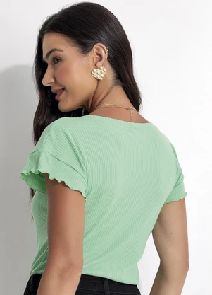 Fakini - Blusa Canelada Verde - FAKINI