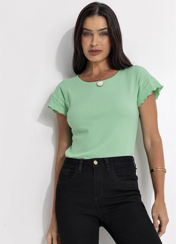 - Blusa Canelada Verde 3