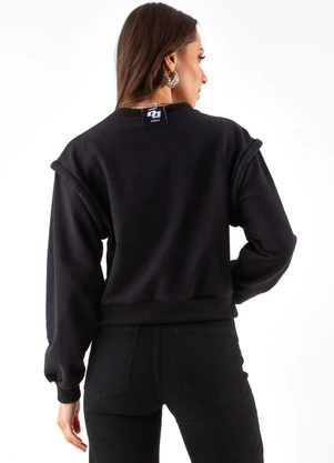 Colcci - Blusão Moletom Preto - COLCCI