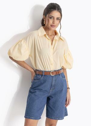 Camisa Amarelo P� em Tricoline