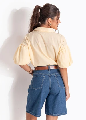 Quintess - Camisa Amarelo Pó em Tricoline - QUINTESS