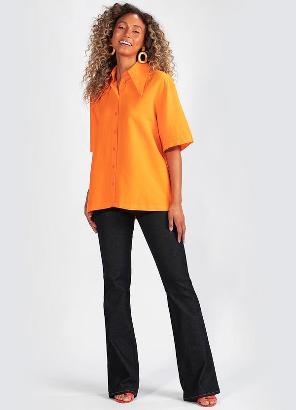 Colcci - Camisa em Viscolinho Laranja 3