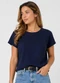 Infinita Cor - Camisa Feminina Básica Malha Tapirus Cinza - variação: Azul
