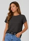 Infinita Cor - Camisa Feminina Básica Malha Tapirus Cinza - variação: Cinza
