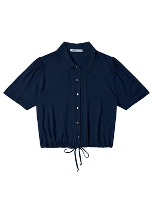 Endless - Camisa Feminina de Viscose Sarjada Azul - ENDLESS