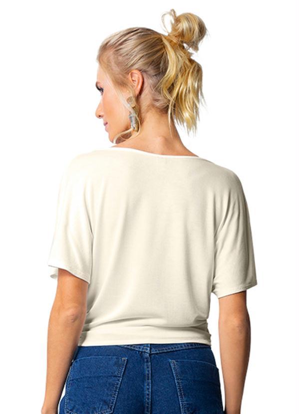 Rovitex - Camisa Feminina Laço Bege 2