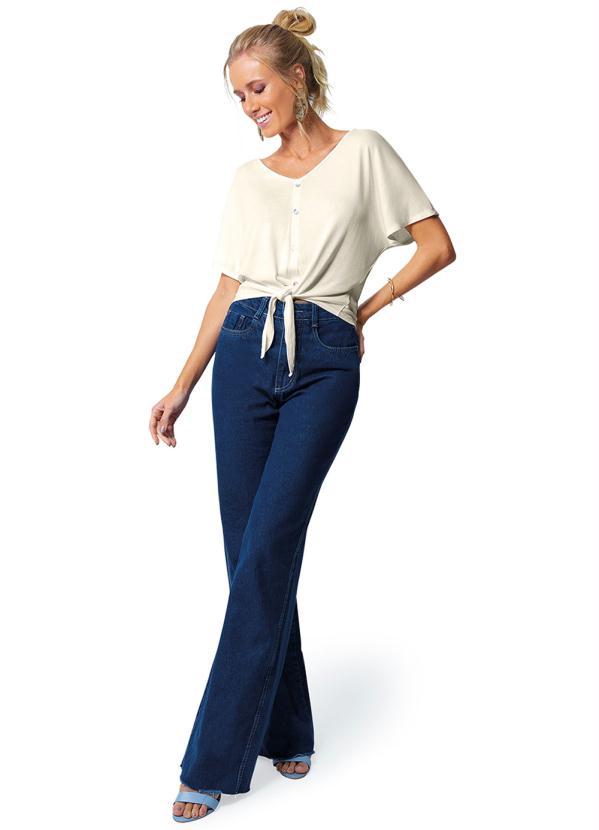 Rovitex - Camisa Feminina Laço Bege 3