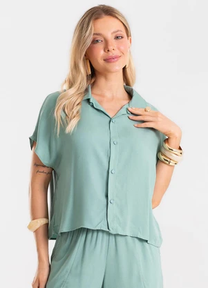 Rovitex - Camisa Feminina Malha Viscose Verde - ROVITEX