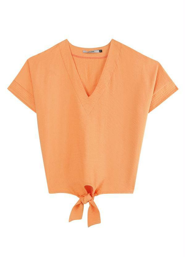 Malwee - Camisa Laranja Feminina Amarração