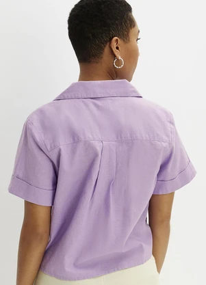 bonprix - Camisa Lilás em Tricoline - BONPRIX