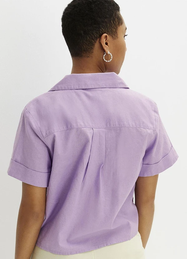 bonprix - Camisa Lilás em Tricoline 2