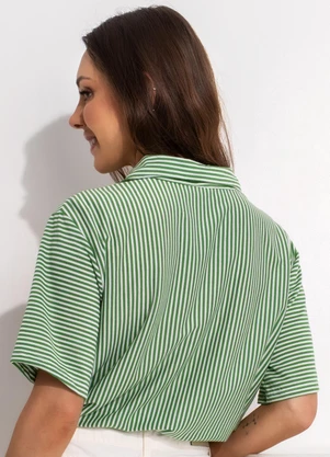 Bimini - Camisa Verde em Meia Malha Listrada - BIMINI