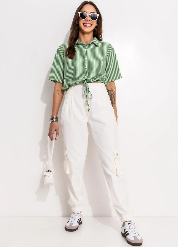 Bimini - Camisa Verde em Meia Malha Listrada 3