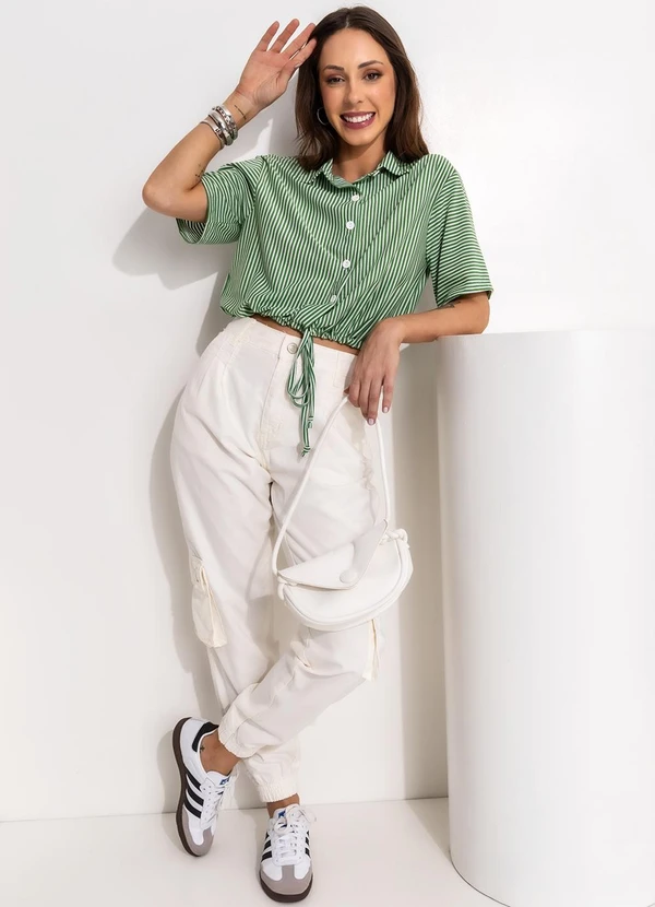 Bimini - Camisa Verde em Meia Malha Listrada 6