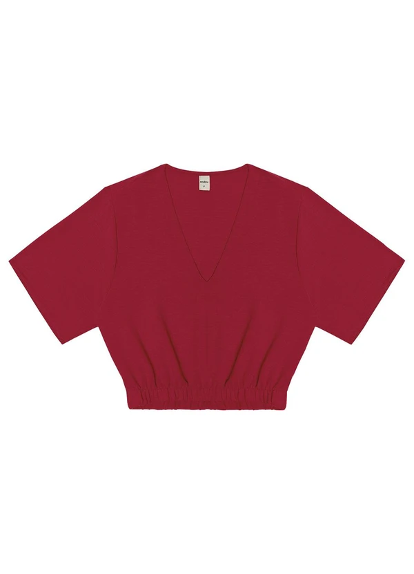Rovitex - Blusa Feminina com Decote V Vermelho