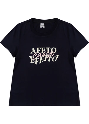 Malwee - Camiseta Afeto Causa Efeito em Malha Preto - MALWEE