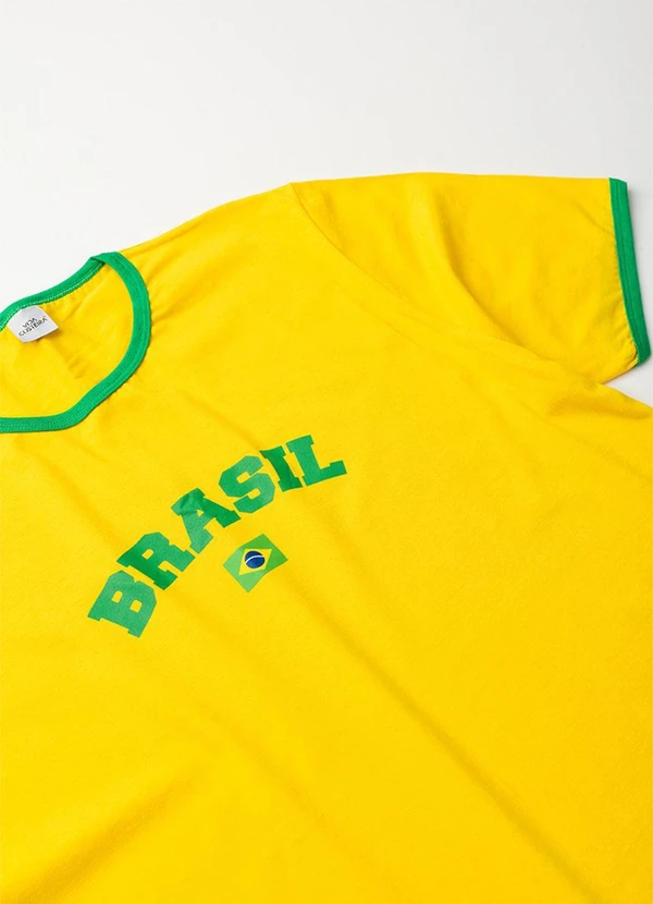 Vida Costeira - Camiseta Baby Look Brasil Copa Amarela Amarelo 4