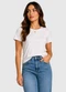 Infinita Cor - Camiseta Básica Feminina Algodão Bege - variação: Bege