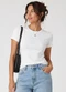 Infinita Cor - Camiseta Básica Feminina Algodão Bege - variação: Branco