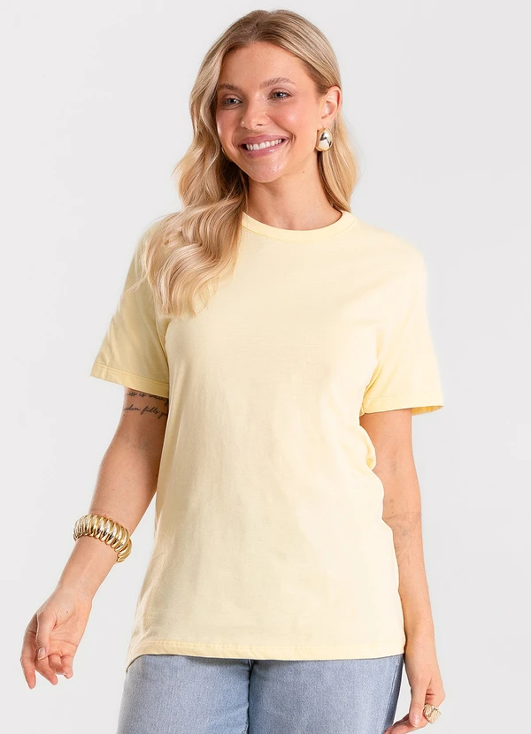 Rovitex - Camiseta Básica Unissex Amarelo