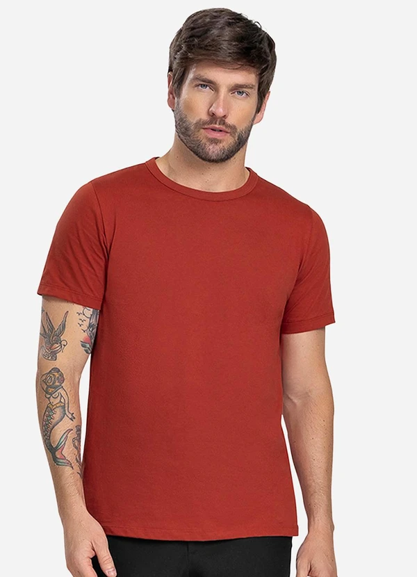 Rovitex - Camiseta Básica Unissex Vermelho 2