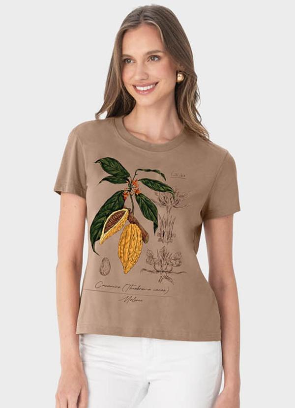Malwee - Camiseta Bege Feminina Cacau