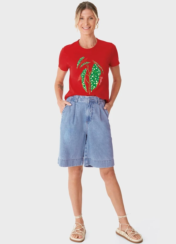 Malwee - Camiseta Begônia em Malha Vermelho 2
