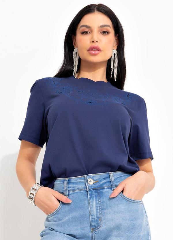Colcci - Camiseta Bordada Azul 8