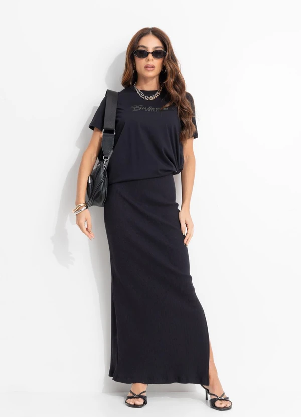 Colcci - Camiseta Bordada Preto