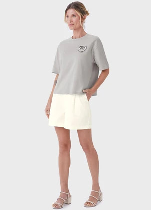 Malwee - Camiseta Box Feminina Bob Esponja® Cinza Claro - MALWEE